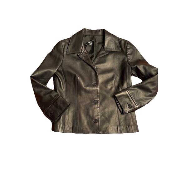 Laundry By Shelli Segal Jackets & Blazers - Black Short Lamb’s Leather Jacket 6 LAUNDRY by Shelli Segal EUC